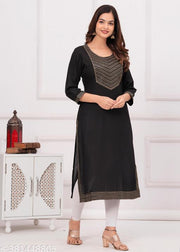 Women Embroidered Straight Kurta