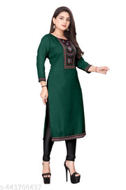 Designer Kurti New Collection Cotton Blend Stylish New Trendy , Women Kurti , Kashmiri Pheran, Cotton Kurti,Embroidered Pattern Casual Kurta for Girls & Women