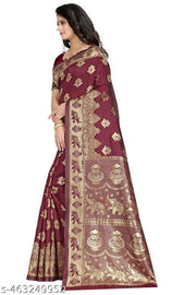Silk-Villa soft kanjivaram silk sarees banarasi silk saree (Pari9016-Maroon)