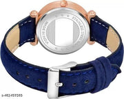 Timeless Antique Dial Analog Watch with Comfortable Leather Strap (Blue)