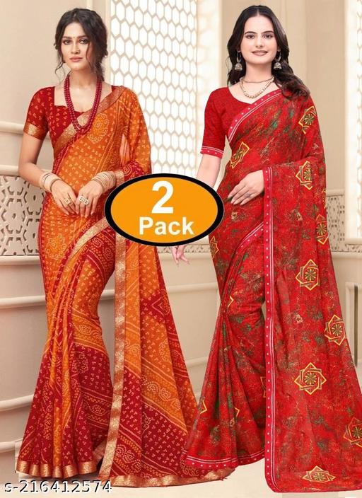 Comfortable Georgette Printed Daily Wear Saree with unstitched Blouse Piece, New Arrival Latest saree, Trending Saree