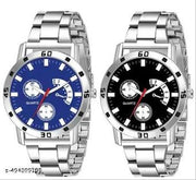 Silver Watch with Stunning Black Dial Chain Watch
