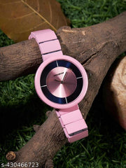 mate design formal look steel Belt pink colour casual look analog watch for womens and womens (Pack of 1)