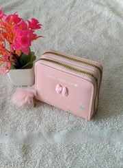 Small Double Chain Wallets with Credit Card Holder for Women and girls, Front Designs may very