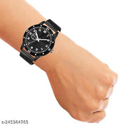 Branded Analog Dial Pu Belt Unisex Boy's & Men's Watch
