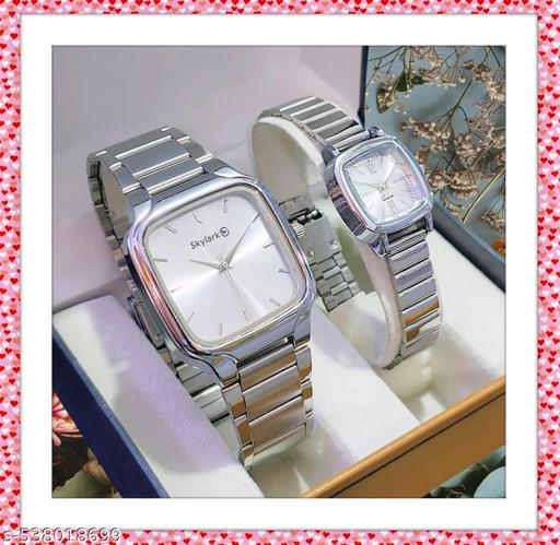 New Bandhan Silver Case Silver Dial Stainless Steel Pair Watches Couple watches for Men & women