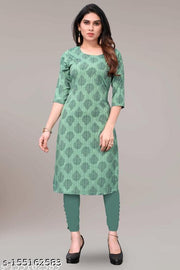 Polyster/Crepe fabric-Women Printed Kurtis