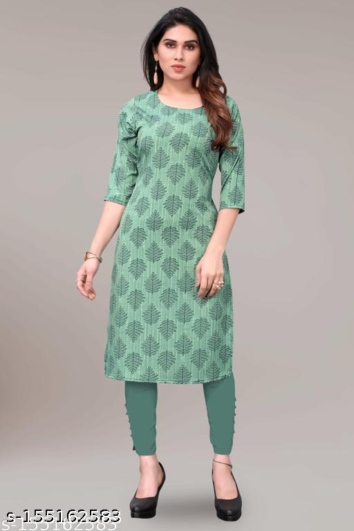 Polyster/Crepe fabric-Women Printed Kurtis