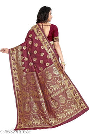 Silk-Villa soft kanjivaram silk sarees banarasi silk saree (Pari9016-Maroon)