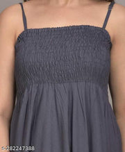 Anarkali Gown for Women and Girls Flared Sleeveless (gray)