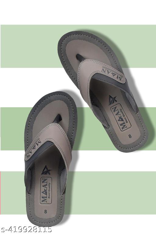 MAAN leather look fancy mens slippers flip flops