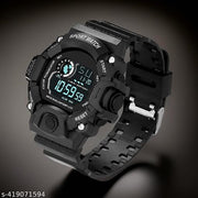 Digital Dial Black Solid Design Strap Multi Functional with Backlight Sports Watch for Men & Boy Digital modal 2024 Digital Watch Shockproof Automatic Waterproof Digital Sports Watch for Men's Kids Watch for Boys Watch for Men Pack of 1 Watch