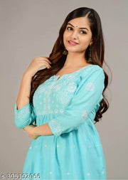 BHUMIKA SKY BLUE EMBROIDERY KURTI