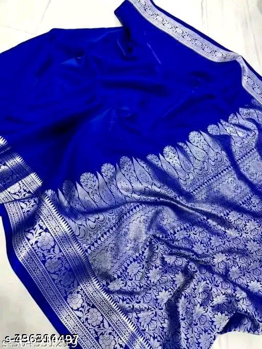 Banarasi Satin Silk Saree Silver Zari
