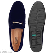 LEE GREEM Men's Blue Velvet Slip On Comfortable and Stylish Loafers