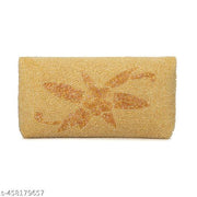 Women designer beaded yellow Clutch For Women.