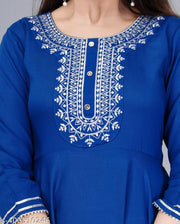 Women Solid Rayon Fabric Women Kurti With Embroider On Yoke
