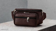 Stylish brown Waist Bag for Men & Women | Multi-Pocket Travel Belt Bag | Adjustable Crossbody Chest Bag