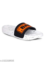 Men's Orange Synthetic Leather Daily Casual Slider