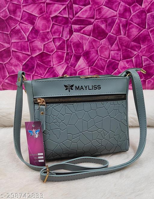 Fancy Fashionable women Blue PU sling bags/Small Sling bags/Premium PU leather sling bags for women/Full handwork bag/Party wear and wedding bag for women