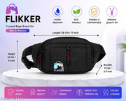 Flikker: Stylish Unisex Polyester Kawar Yatra Waist Bag | Water-Resistant Crossbody Chest Bag Trendy Side Bag  for Boys Belt Bag Girls Unisex Crossbody Wallet Purse Small Wallet Pouch Fanny Pack Swag Bag for Man Hip Bag (Black, Pack of: 1)