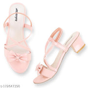 Pink solid medium heel for women and girls casual and party wear sandal and very light weight heel new latest design heel for every wear and every look is shine (Pinlk)