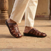 WALKAROO Men Casual Slip-On Sandals|Textured Cutout Design| Dailywear sandals|men's footwear|lippers for men|Walkaroo men's sandals|outdoor sandals for men|mens chappal|comfortable sandals for men|WG5306-Brown