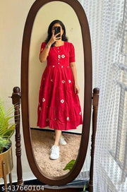 New Design Women's Half Sleeve Printed Middy Gown || Women gown Print ||Women's gown dress || Women frock || Dress for women ||Printed Dress || Frock for girls || trending gown || New Letest dress
