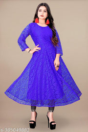 Flared Net Gown And Kurtis For Girl