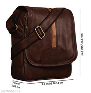 LOREM Brown Casual Faux Leather Cross  Sling Bag For Men SL05