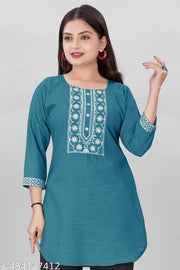 stylelist short kurti with embroidered work