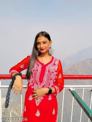 Hand made Chikankari kurti only mirror work nahi hai is me& no inner available