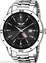 LOIS CARON LCS-8320 Stylish Trending Working Day and Date Series Stainless steel Chain for Boys & Men's Analog Watch