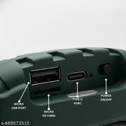 GeneCore Rugged Pulse Bluetooth Speaker – Extra Bass Waterproof Portable Wireless Speaker with SD Card & USB Support (Assorted Colors)