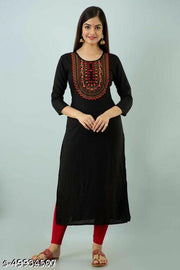 stylish women embroidered rayon kurti
