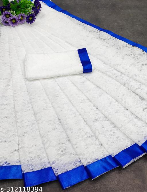 Silk Net Sari With Lace