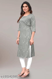 Polyster/Crepe fabric-Women Printed Kurtis