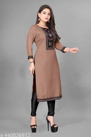 Desigener Kurti New Collection Cotton Blend Stylish New Trendy Embroidered Pattern Casual Kurta for Girls & Women