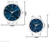Jainx Blue Dial Steel Chain Analog Wrist Watch for Couple