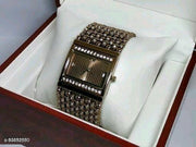 HRV Rectangle Brown Diamond Cash New Women Watch