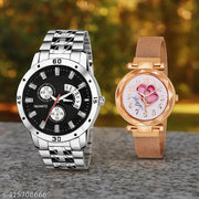 Stainless Steel Wrist Watch for Men and Women-Couple Watches