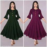 Trendy VG Ethnic Women's Solid Flared Kurtis
