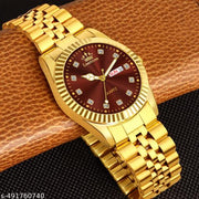 Legacy Series Original Gold Plated Day and Date Functioning | Stylish Chain | Quartz Analog Watch for Boys/ Men