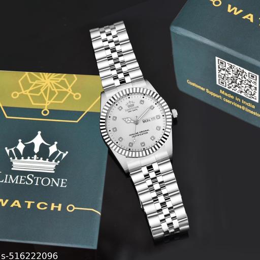 Legacy Series Stainless Steel Day and Date Functioning | Stylish Chain | Quartz Analog Watch for Boys/ Men