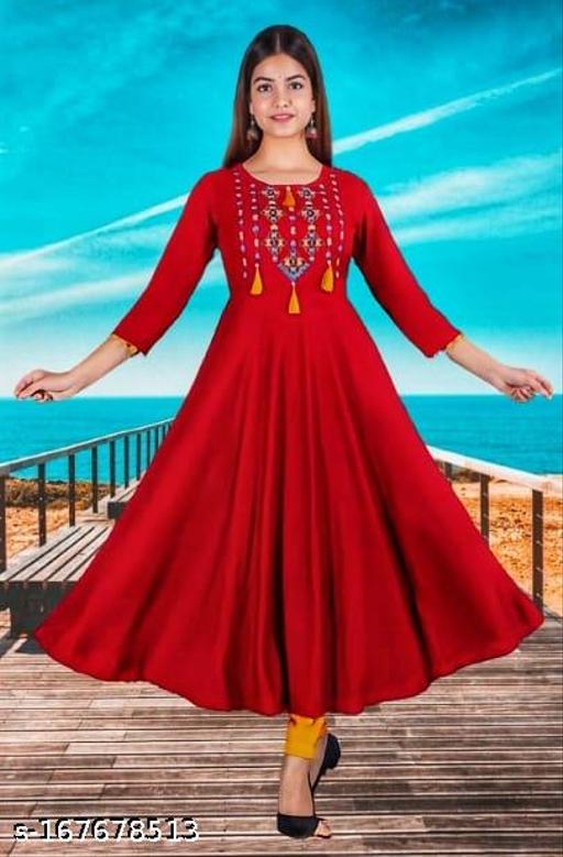 4 LATKAN Maroon   Embroidered    kurti woman,s