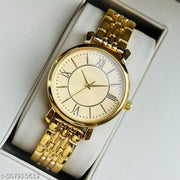 gold Round Metal BD Analog Girls and Women Watch