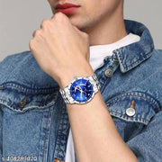 Day & Date Function Watch With Blue Dial & Alloy Chain Analog Watch - For Men