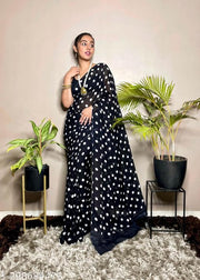 Leelavati  Pretty, Printed, Georgette Saree with Blouse Piece