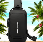 Waterproof Anti-Theft Sling Bag for Men & Women – USB Charging Crossbody Backpack for Travel, Outdoors & Daily Use