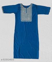 Women Ethnic Wear Rayon Embroidery Gala Kurti, Size -S, M, L, XL, XXL, 2XL, New Design & Fashionable Kurti, Pack of 2 (Combo of 2)